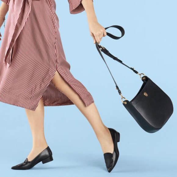 Cole Haan Zoe Crossbody Purse Black Leather Goldtone Hardware Adjustable Strap - Picture 16 of 16